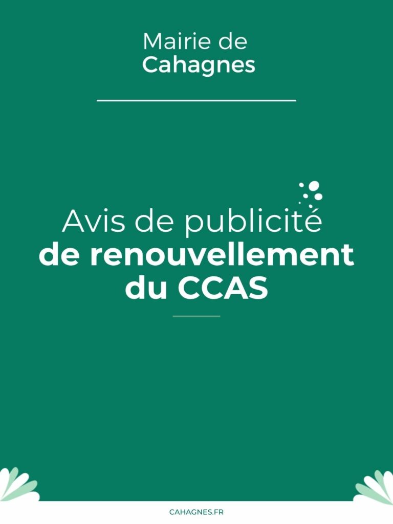 Avis de publicité de renouvellement du CCAS