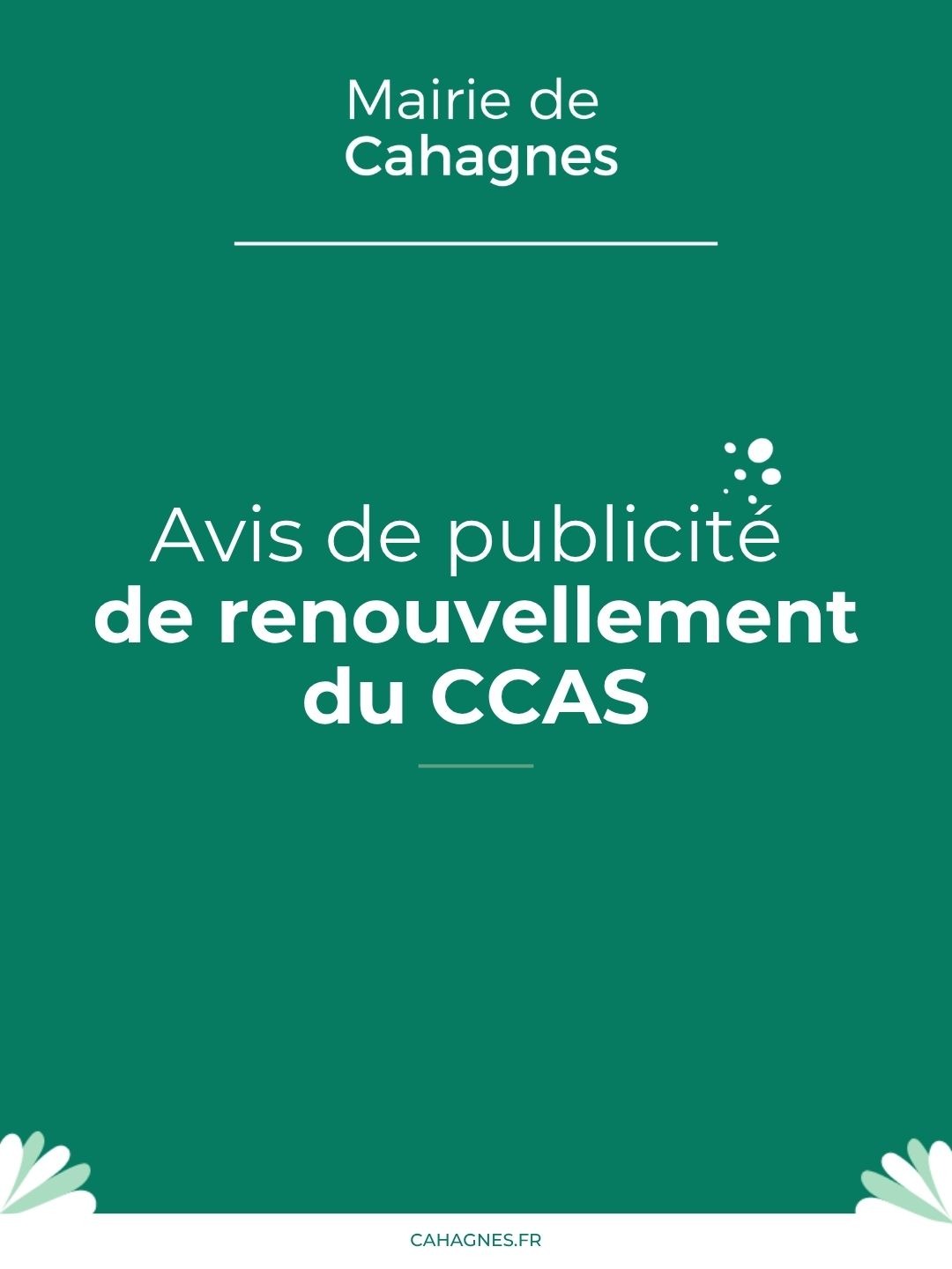 Avis de publicité de renouvellement du CCAS
