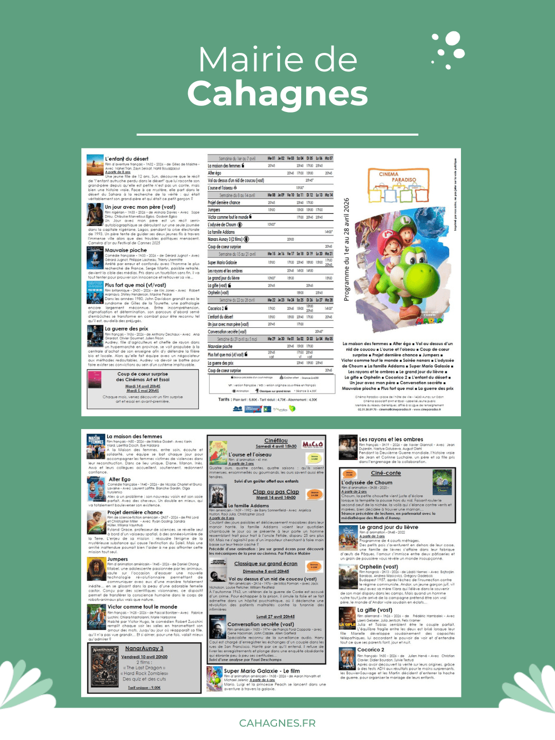 Programme Le Paradiso Avril