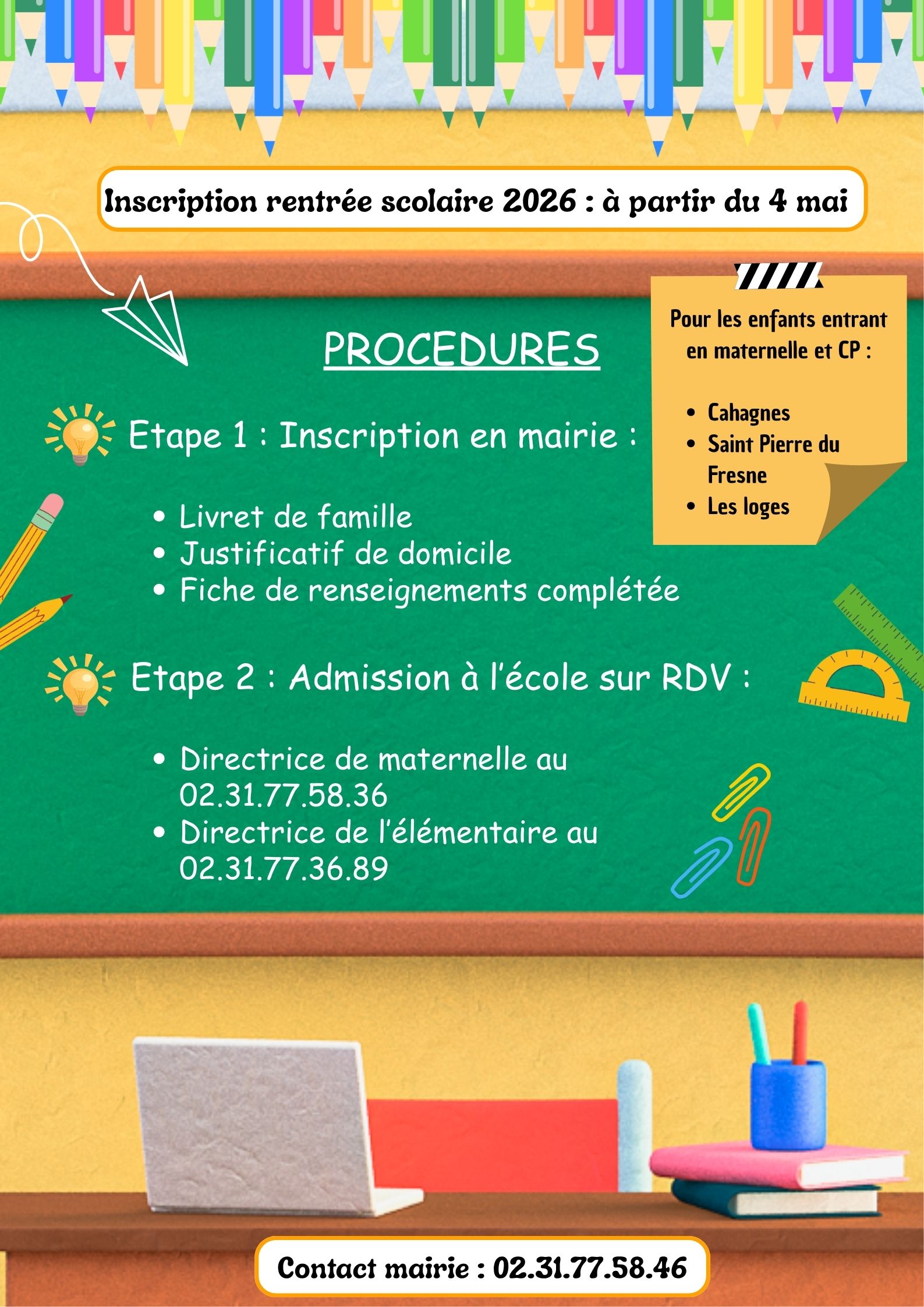 Inscription écoles
