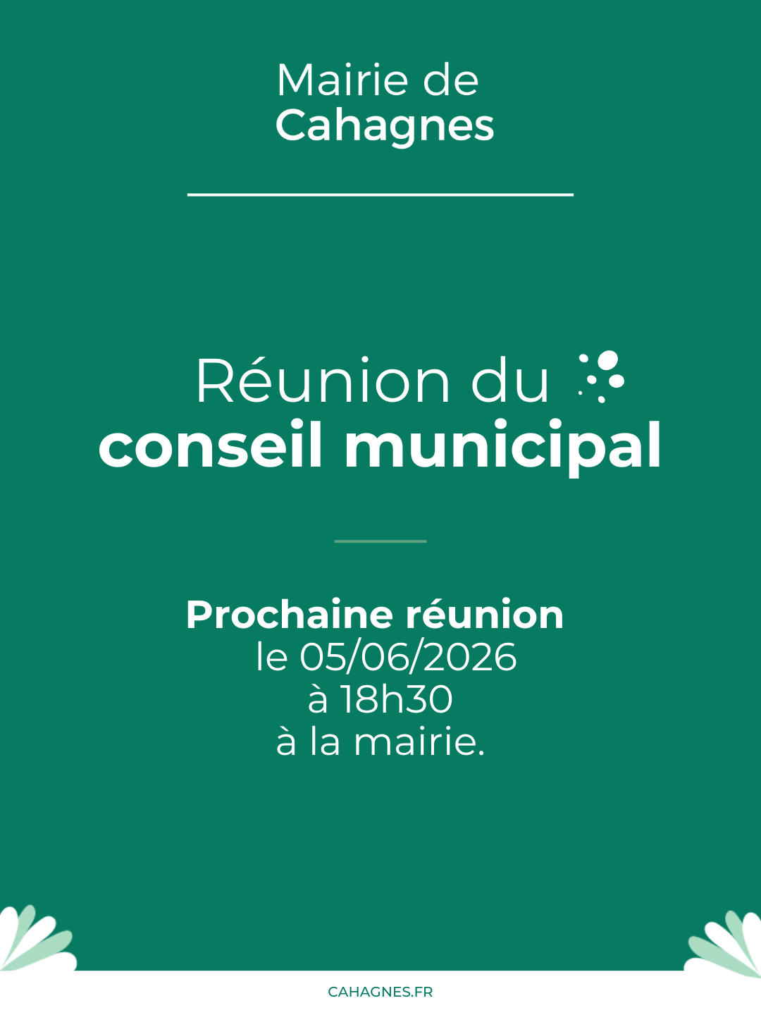 Prochaine réunion conseil municipal